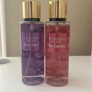 Victorias Secret Love Spell and Pure Seduction body mist set
